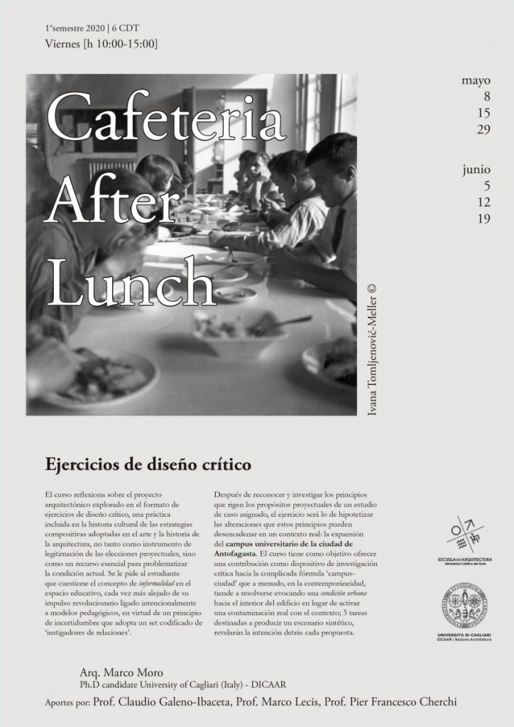 MAZA: Este viernes se inicia el workshop: Cafeteria After luch / Ejercicios de diseño crítico dirigido por el profesor Marco Moro (Università degli Studi di Cagliari)